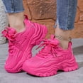 thumbnail image 2 of Wyzesi Espadrilles Rouges Femmes Taille Espadrilles en Tricot Volant Femmes Automne et Hiver Mode Bout Rond à Lacets Chaussures Décontractées Semelle Épaisse Chaussures de Course Espadrilles Blanches Femmes Gomme Espadrilles de Noël pour Femmes, 2 of 5