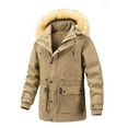 thumbnail image 2 of Sherpa Jackets for Men for Cold Winter with Hood, Winter Jacket Military Jacket Fleece Lined Warm Cargo Jackets Removable Hood Cotton Work Coat, 2 of 9