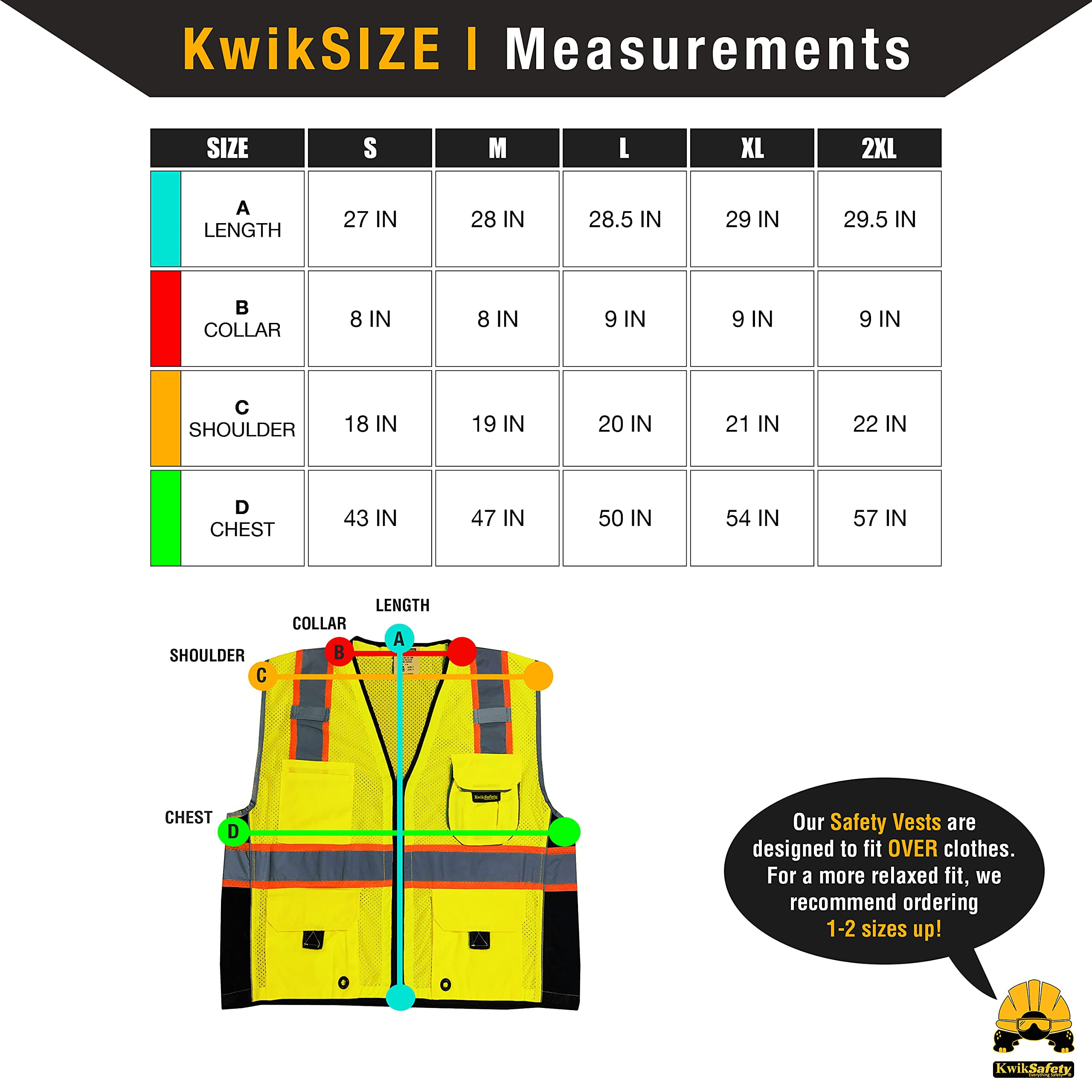KwikSafety (Charlotte, NC) CLASSIC Safety Vest (JUMBO Pocket) Class 2 ANSI OSHA High Visibility Reflective Heavy Duty Mesh Zipper HiVis Construction Work Gear HiViz Men Women | Yellow 3X-Large