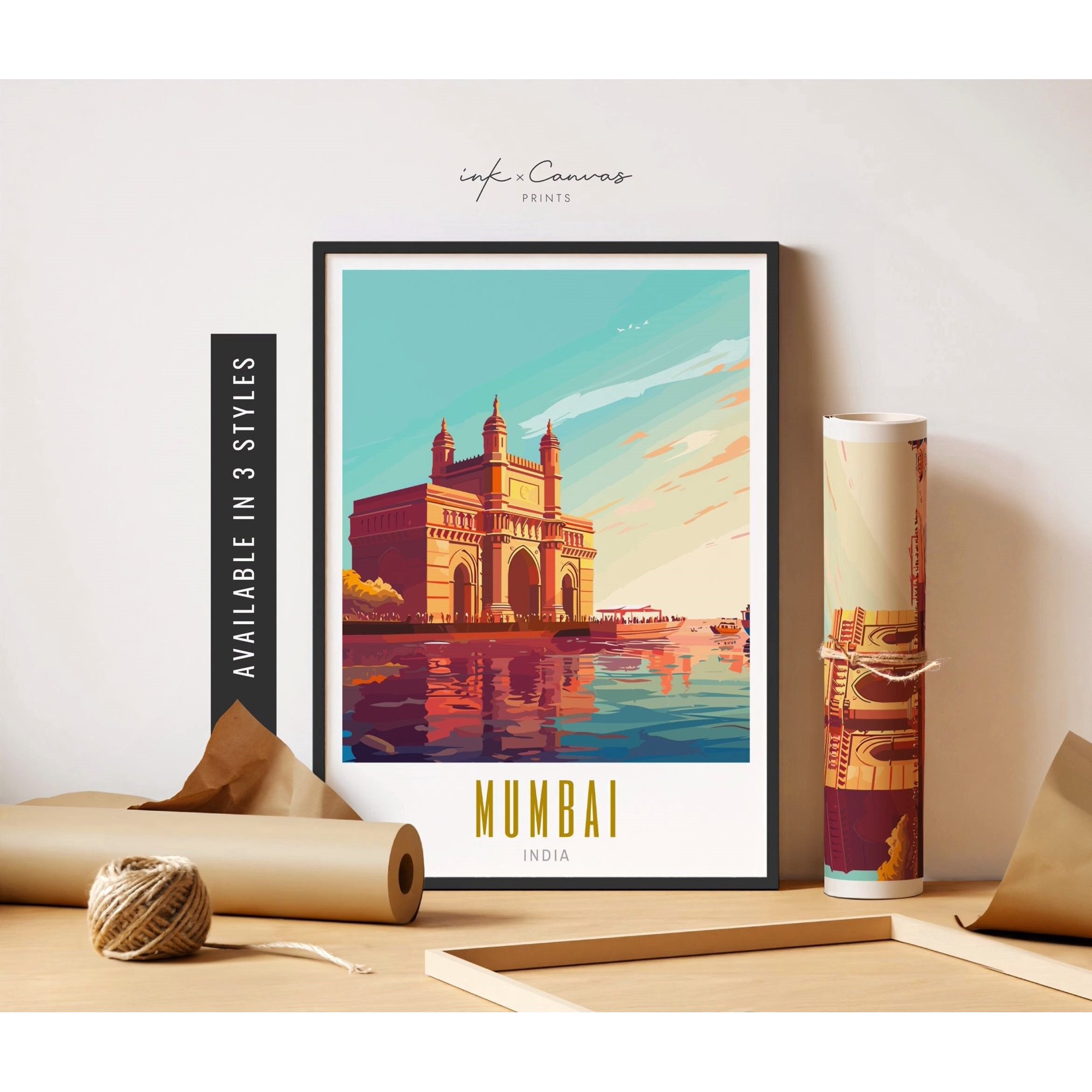 Mumbai Gateway Of India Travel Unposter Art Travel Wall Art Poster , Poster Print Only