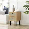 thumbnail image 3 of Modway Chaucer 2-Drawer Particleboard and Rattan Nightstand in Oak, 3 of 5