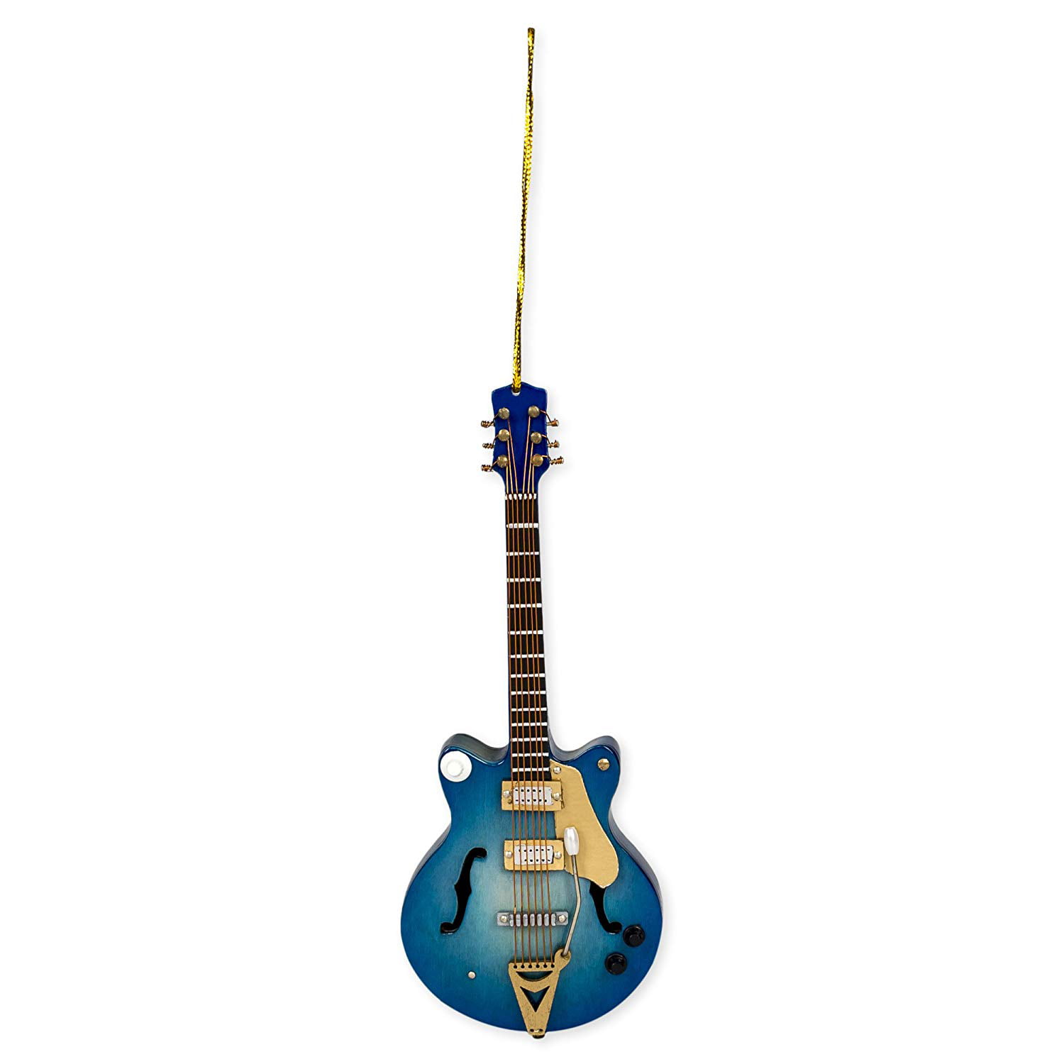 JL Black Guitar Music Instrument Replica Christmas Ornament Size 5 inch 
