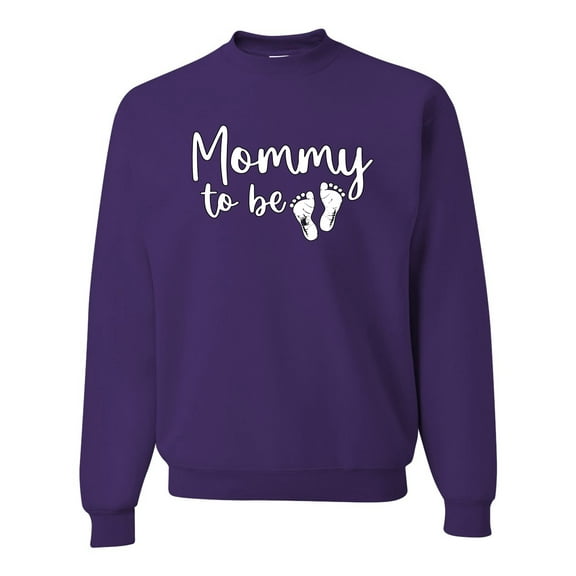 Wild Bobby, Mommy to Be Pregnancy Reveal Gift Parents to Be, Pop Culture, Unisex Crewneck Graphic Sweatshirt, Purple, Small