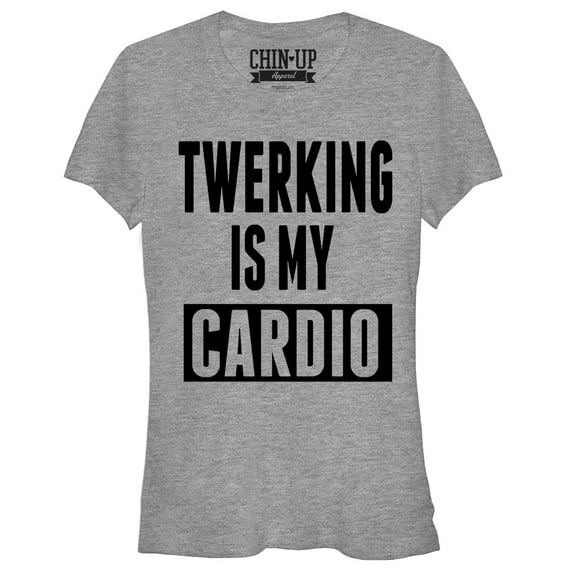 Junior's CHIN UP Twerking is my Cardio Graphic Tee Athletic Heather Small