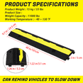 thumbnail image 3 of Heavy Duty Rubber Cable Ramp, 28000 lbs Load Capacity 3-Channel Protector with Flip-Open Lid, for Driveway Warehouse Outdoor Event, Black & Yellow, 3 of 8