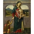 thumbnail image 2 of Sandro Botticelli School 15x18 Gold Ornate Wood Frame and Double Matted Museum Art Print Titled - Madonna and Child with the Infant Saint John the Baptist, 2 of 4