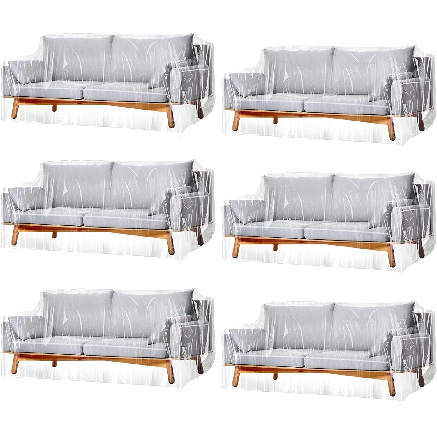 CintBllTer 6 Pcs Plastic Chair Covers Plastic Furniture Cover Indoor