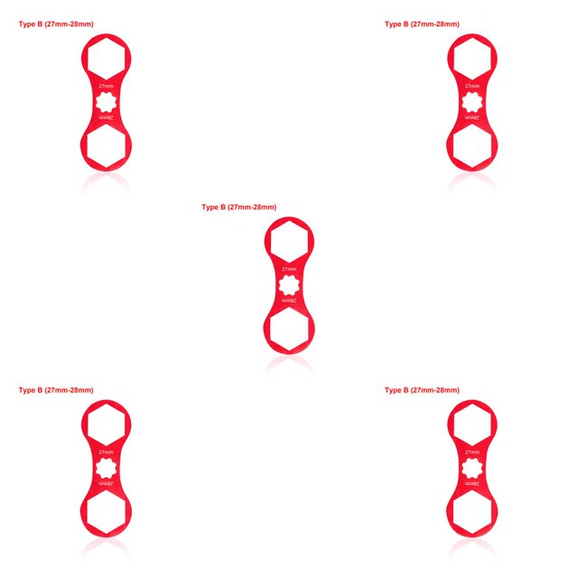 Transemion Clé de Fourche avant de Vélo Outils de Réparation en Alliage d'Aluminium Clé de Retrait de Réparation de Vélo Destinée pour SUNTOUR XCM/XCR/XCT/RST B Rouge (27mm-28mm) 5ensemble
