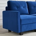thumbnail image 3 of Lecut Reversible L Shaped 4 Seat Couch with Ottoman Sectional Sofa Couch Comfortable Velvet Large Modular Sectional Couch with Storage Navy, 3 of 8