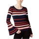 thumbnail image 2 of bar III Suéter de manga acampanada a rayas para mujer, azul, extragrande bar III Pull-over, 2 of 2