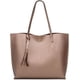 thumbnail image 1 of Bolso de hombro tipo tote de piel sintética suave para mujer, bolso de mano con borlas de gran capacidad, 1 of 6