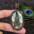 thumbnail image 2 of Natural Variscite Gemstone Handmade Copper Wire Wrap Gift Pendant 3.15, 2 of 4
