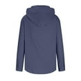 thumbnail image 6 of Mens Cotton Linen Hoodies Solid Long Sleeve Button Down Casual Hoodie Fashion Lightweight Beach Hooded Tops Navy XXL, 6 of 6
