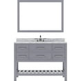 thumbnail image 4 of Caroline Estate 48" Single Bath Vanity in Gray with White Marble Top and Square Sink with Matching Mirrors, 4 of 9