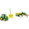 TOMY John Deere Remote Control Johnny Tractor Toy, Green & John Deere Animal Sounds Hayride Preschool Toy