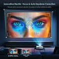 thumbnail image 5 of Hewcham Bluetooth Projector with WiFi, Auto Keystone, Electric Focus, 450-Inch Full HD Multimedia, Gray, 5 of 7