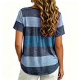 thumbnail image 5 of Lumistal Plus Size Women Summer Tops Thin Breathable Casual T-Shirts Striped Blouse Short Sleeve Top Basic Tee Fashion Leisure Tshirt for Women Going Out Tops XL-5XL Blue XXXL, 5 of 6