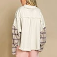 thumbnail image 2 of Vedolay Tops Womens Casual Long Sleeve Coat with Fringe Rhinestones Jean Jacket,Beige S, 2 of 5
