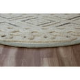 thumbnail image 5 of Laddha Home Designs 6' Beige and Gray Geometric Hand Tufted Wool Round Area Throw Rug, 5 of 8