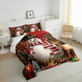 thumbnail image 3 of Manfei Cute Xmas Reindeer Full Size Comforter Sets,Cartoon Christmas Snowman Bedding Comforter Set,Happy New Year Bedding Sets For Girls Kids,Breathable Home Decor Reversible,3 Pieces, 3 of 8
