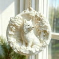 thumbnail image 5 of Christmas White Wolf Ornament - Holiday 2D Flat Acrylic Tags, Winter Hanging Pendant for Xmas Tree Car Window, 5 of 5