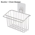 thumbnail image 2 of Visland Sponge Brush Holder 2-in-1 Adhesive Sink Caddy Dishcloth Scrub Hanger Rack Kitchen Sink Organizer No Drilling Stainless Steel Rustproof Waterproof, 2 of 6