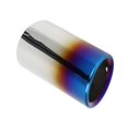 thumbnail image 1 of 1 Pc Slant Cut Exhaust Tip for VW Golf MK7 2013-2020 Insert 2.8" Outlet 5.1" Length Stainless Steel Burnt Blue Rear Tailpipe, 1 of 7
