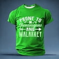 thumbnail image 2 of IWRICH Men's St. Patrick's Day Shirt Prone to Shenanigans and Malarkey Shirt St Patricks Day Tshirt Gifts for Men Light Green XL, 2 of 3
