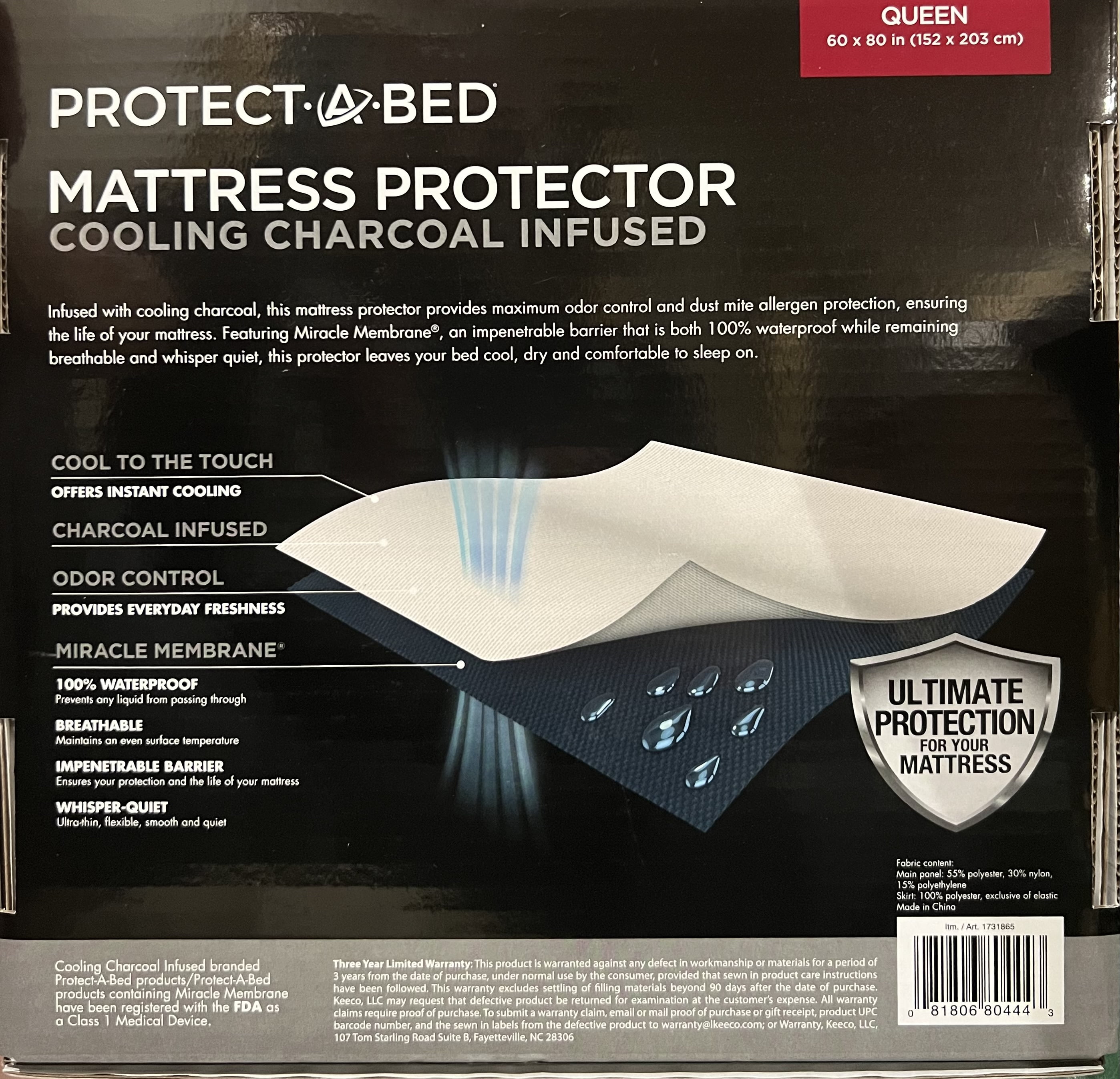 Protect.A.Bed Matress Protector Cooling Charcoal Infused Queen