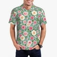 thumbnail image 2 of Balery Rose Flowers Printed Men’s Short Sleeve Polo Shirt, Midweight Men's Shirt,Golf Polo shirts -X-Large, 2 of 8