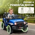 thumbnail image 4 of Okybaby 12V Kids Ride on Truck Car with Remote Control,Bluetooth,USB,LED Lights,Powered Ride on Toy Cars with Spring Suspension,Toddler Electric Toys Car for Kids Aged 2-8,Dark Blue, 4 of 7