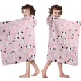 thumbnail image 4 of Pink Christmas Tree Pattern Hooded Bath Towel，50"x30" for Ages 3 To 12 Kids, Quick Dry Lightweight Soft Microfiber Hood Beach Towel Cover Up for Kids, 4 of 7