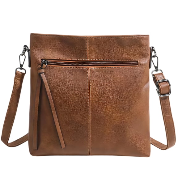 Crossbody Bags for Women, PU Leather Small Shoulder Handbag with Zipper Closure and Polyester Lining, Lightweight Casual Purse for Daily Use