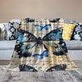 thumbnail image 2 of Sleepy Butterfly Blanket Fuzzy Throws Retro Blue Butterfly Blanket Adult Women Youth Girls Retro Plush Blanket Bed Sofa Multiple specifications, 2 of 6
