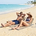 thumbnail image 2 of Outsunny 2 Pcs Folding Beach Lounge Chair w/ Pillow, Beige, 2 of 10