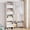 White, variant on Clothing Rack for Hanging Clothes with Shelves, Portable Closet System Organizer Garment Rack for Clothes Storage, Metal Free Standing Wardrobe Clothes Organizer, White