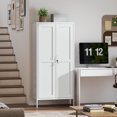 thumbnail image 2 of HOMCOM Armoire de Rangement en Métal avec 2 Portes, Classeur Verrouillable, Blanc, 2 of 10