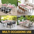 thumbnail image 5 of Eucalyptus Trucks Table Cloths for 8 Foot Rectangle Tables, Spring Farmhouse Floral Leaves Pink Plaid Patio Waterproof Elastic Fitted Tablecloths, Washable Rectangular Table Cover for Camping, 5 of 8