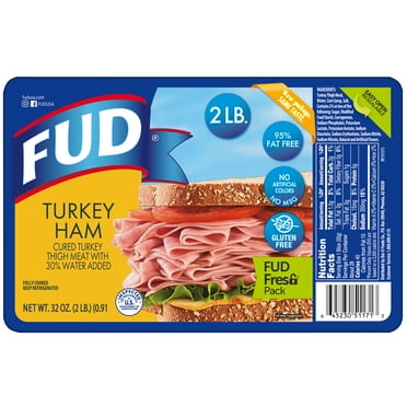 FUD Slc Turkey Ham - 4x4 12/2 lb. Resealable Plastic Pack (Made from Turkey Thigh Meat)