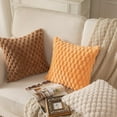 thumbnail image 6 of SUSIELADY Pack of 2 Super Soft Plush Decorative Throw Pillow Covers, Faux Fur Cushion Covers for Couch Sofa Bed, 20"x20" Inch, Orange, 6 of 6