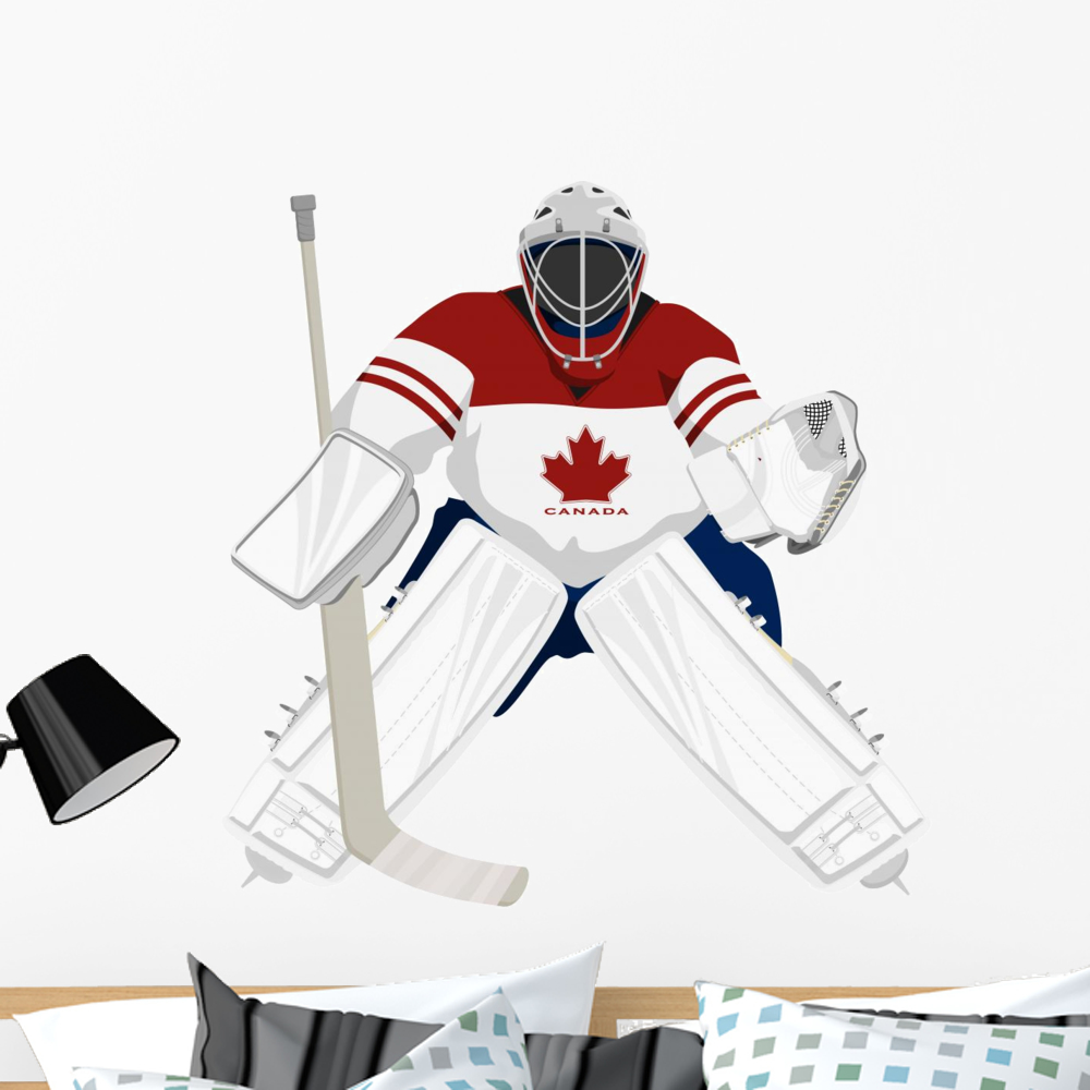 Team Canada Hockey Goalie Wall Decal Mural by Wallmonkeys Vinyl Peel