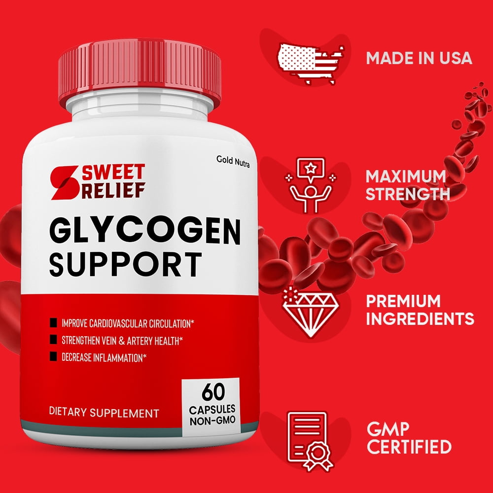 (5 Pack) Sweet Relief Glycogen Control Capsules, All-Natural Blood Support, Blood Vessel Supplement