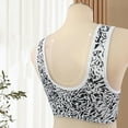 thumbnail image 4 of qolati Front Closure Bras for Odler Women Leopard Printed Gathering Plush Size Bras Plus Size Wireless Sports Bras Full Coverages T-Shirt Bralettes Black XXXL, 4 of 5