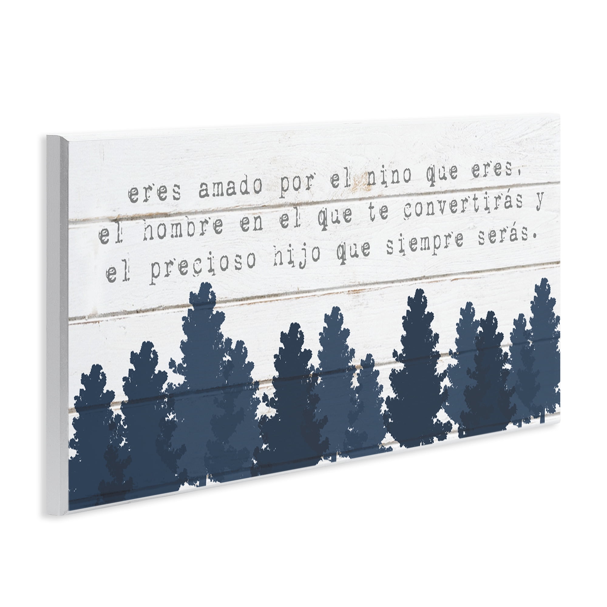 Stupell Industries Eres Amado, Hoy y Siempre Inspirational Quotes & Sayings Painting Unframed Art Print Wall Art, 17 x 7