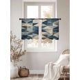 thumbnail image 3 of Abstract Line Sheer Curtains 54 Inches Long 2 Panels Beige Blue Shaped Color Block Light Filtering Semi Sheer Window Curtains Drapes for Bedroom Living Room 52"x54", 3 of 7