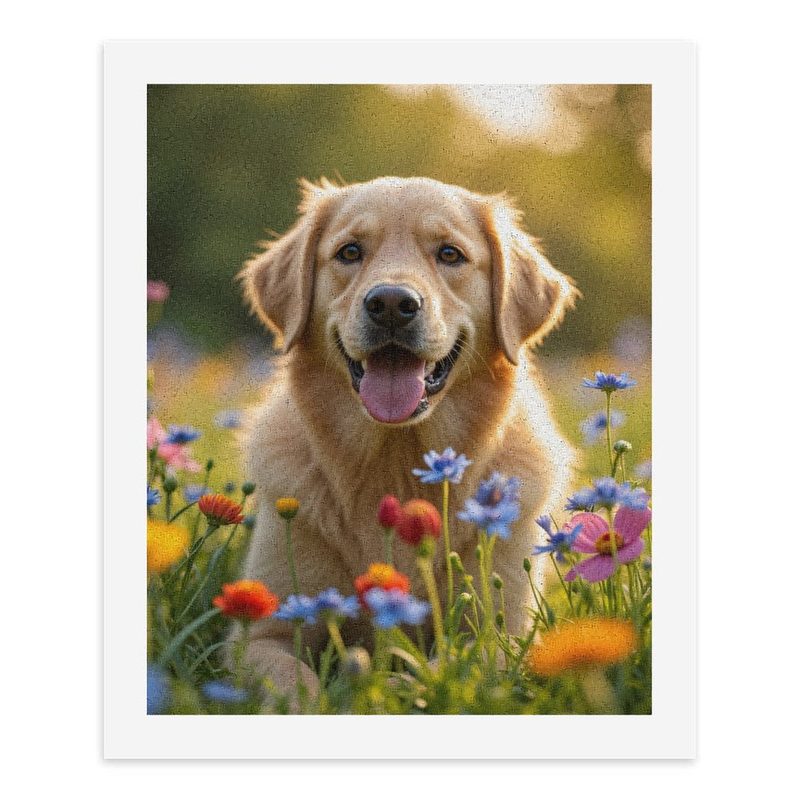 Paint by Numbers Kit for Adults, Golden Retriever In Blooming Meadow Paint by Numbers, Easy Paint by Numbers Kit for Adults Beginner, DIY Adult Paint by Number Kits on Canvas, Home Decor