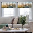thumbnail image 4 of LALILO Kitchen Curtain Valance Sunrise City And River City Rod Pocket Window Curtain 52"x 18" Set of 2, 4 of 5