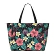 thumbnail image 2 of Sigee Green Tropical Leaves Print Extra Large Waterproof Beach Travel Bag with Zipper - Durable and Versatile for Vacation, Gym, and Daily Use, 2 of 7