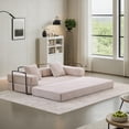 thumbnail image 6 of Convertible Couch Sofa Bed Foldable Floor Sleeper | Modern Fold Out Couch | Removable Backrest & Armrests | No Assembly Compression Sofa Sleeper for Living Room, Bedroom | Corduroy Fabric Beige, 6 of 8