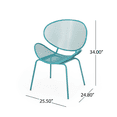 thumbnail image 4 of Tcbosik Set of 2 Metal Chairs for Indoor & Outdoor, Heavy Duty Lounge Chair, Armless Chair for Living Room, Garden, Balcony, Backyard, Teal, 4 of 10